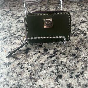 Dooney & Bourke Small Beacon Card Case in a Dark Olive Green!